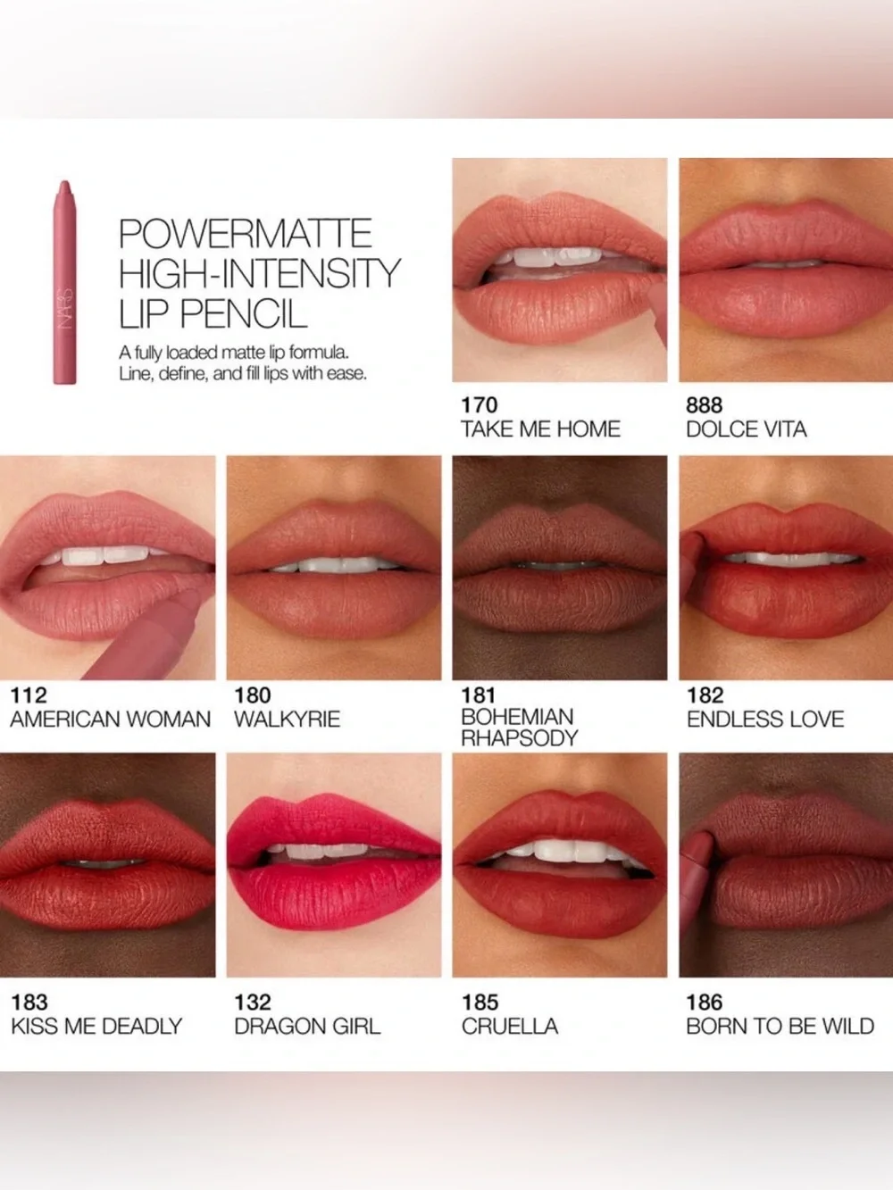 Walkyrie Velvet Matte Lip Pencil Soft Warm Brown Nars Brand New in Box Authentic